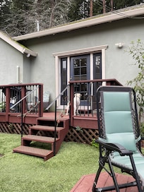 Another view of her in the backyard, but ready to come in.