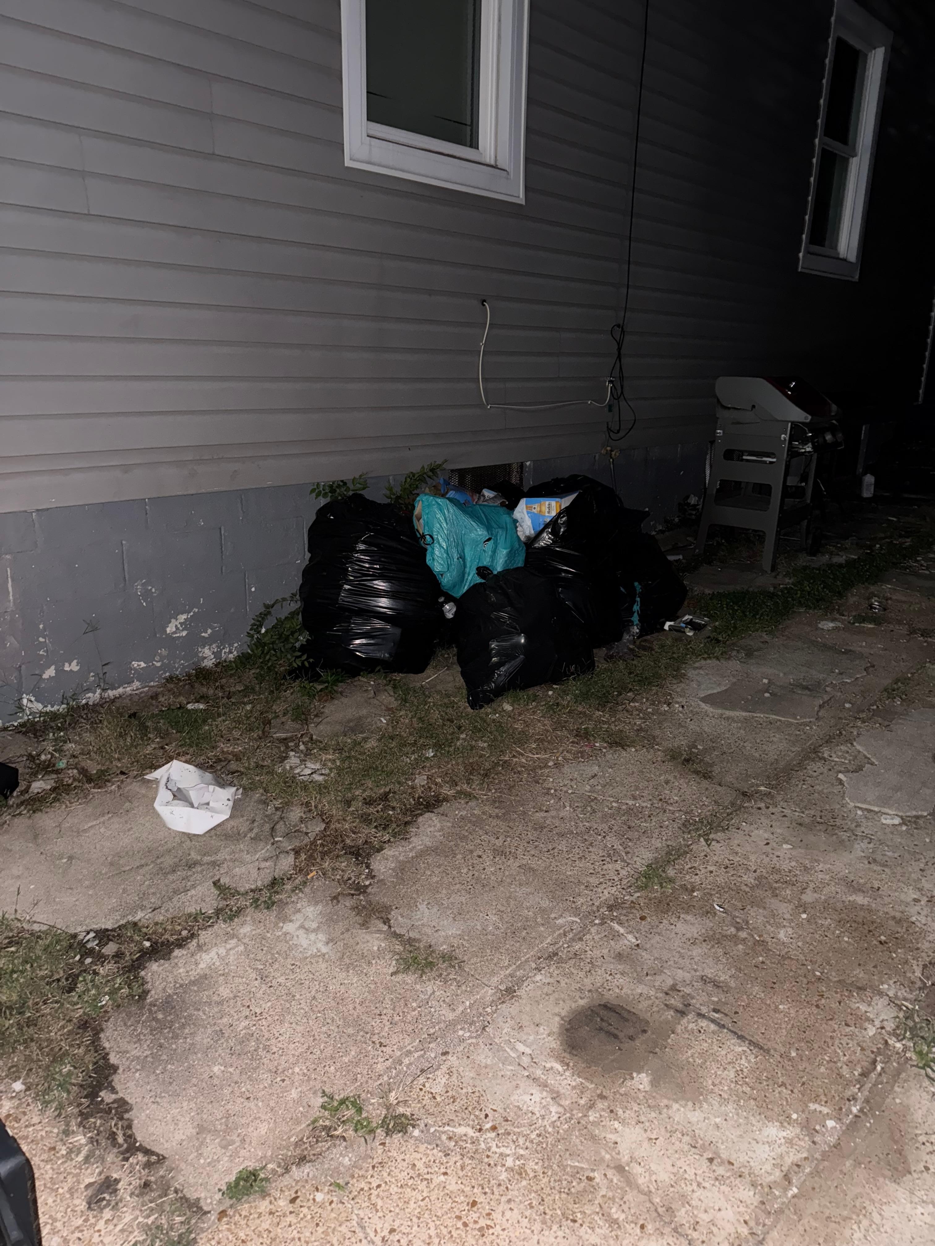 Piles of trash that was there when we arrived