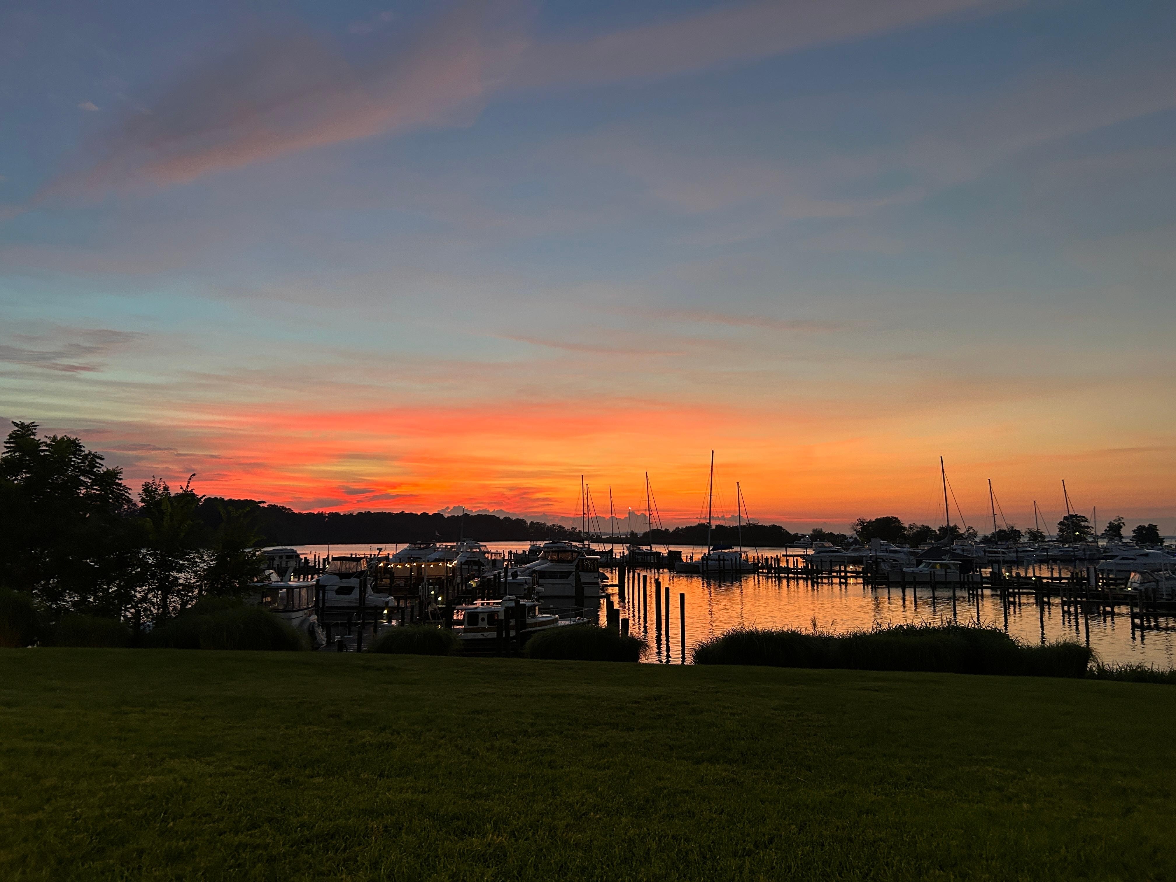 Sunset over the marina