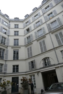 This is inside the court-yard, where the suite is, on ground level. Since the big gate doors are closed and locked at night, it is quiet and safe inside the courtyard area.