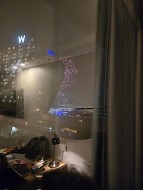 Fireworks over the harbor from our hotel window.