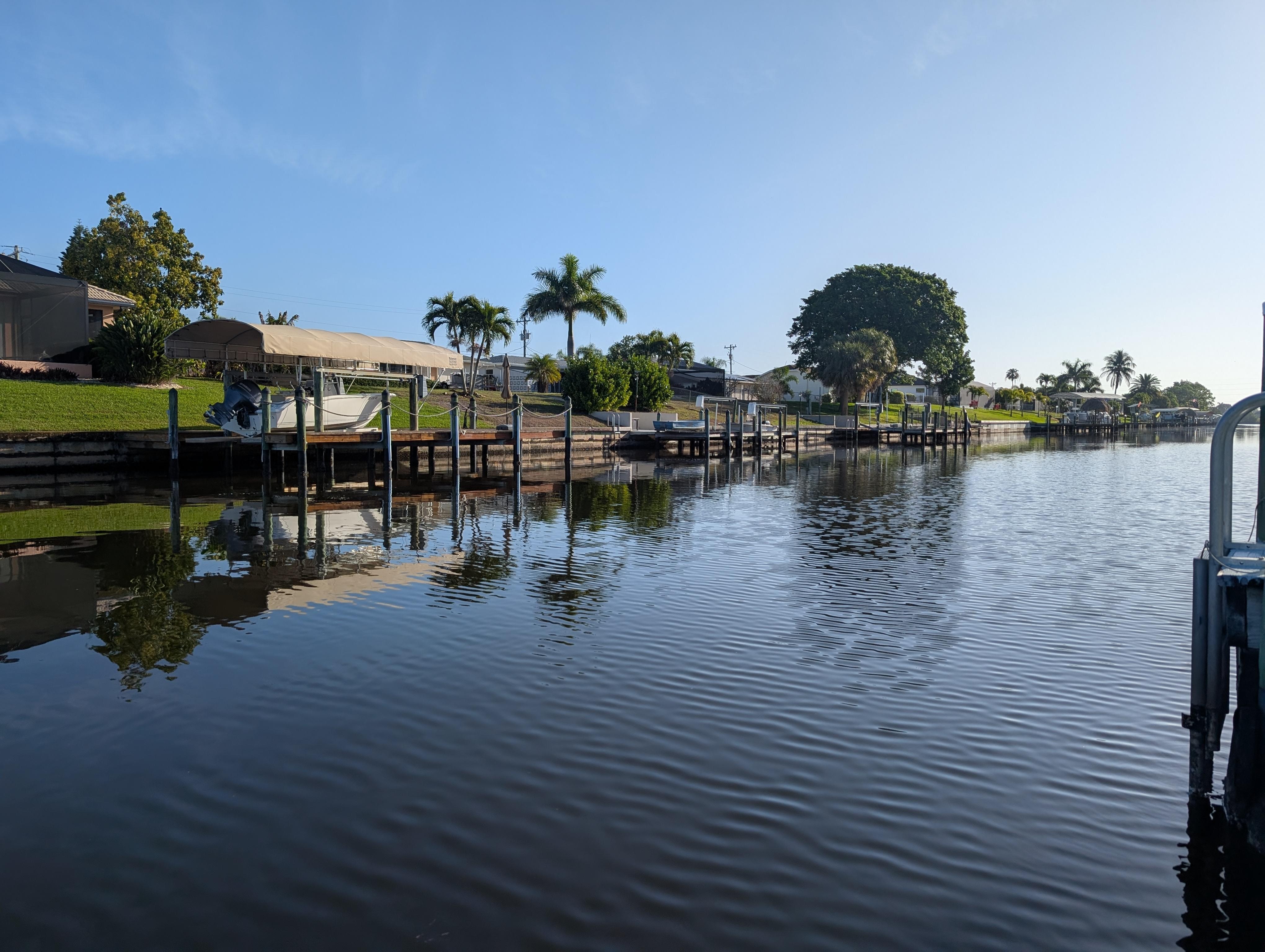 Calm waters on the canal. 