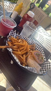 Lovely turkey wrap and slushy