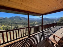 Large deck and beautiful view.