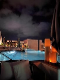 Roof top pool - INSPIRA folks can go up whenever. Everyone else can go up after 6pm