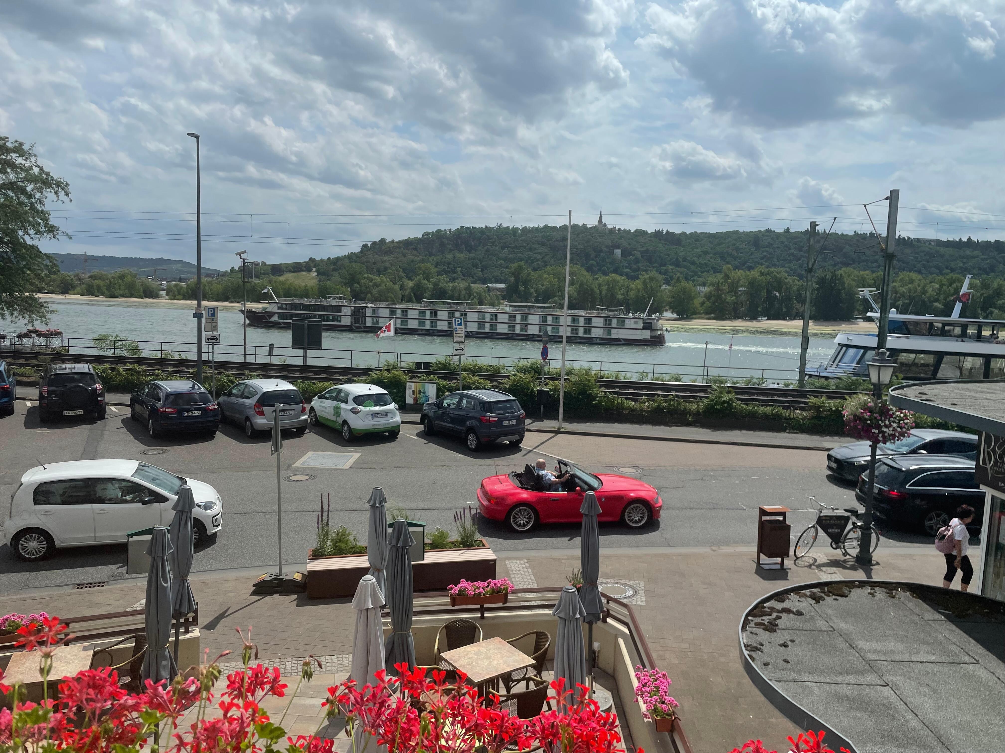 View of River cruise lines from our room