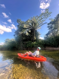 Free kayaks at the resort.