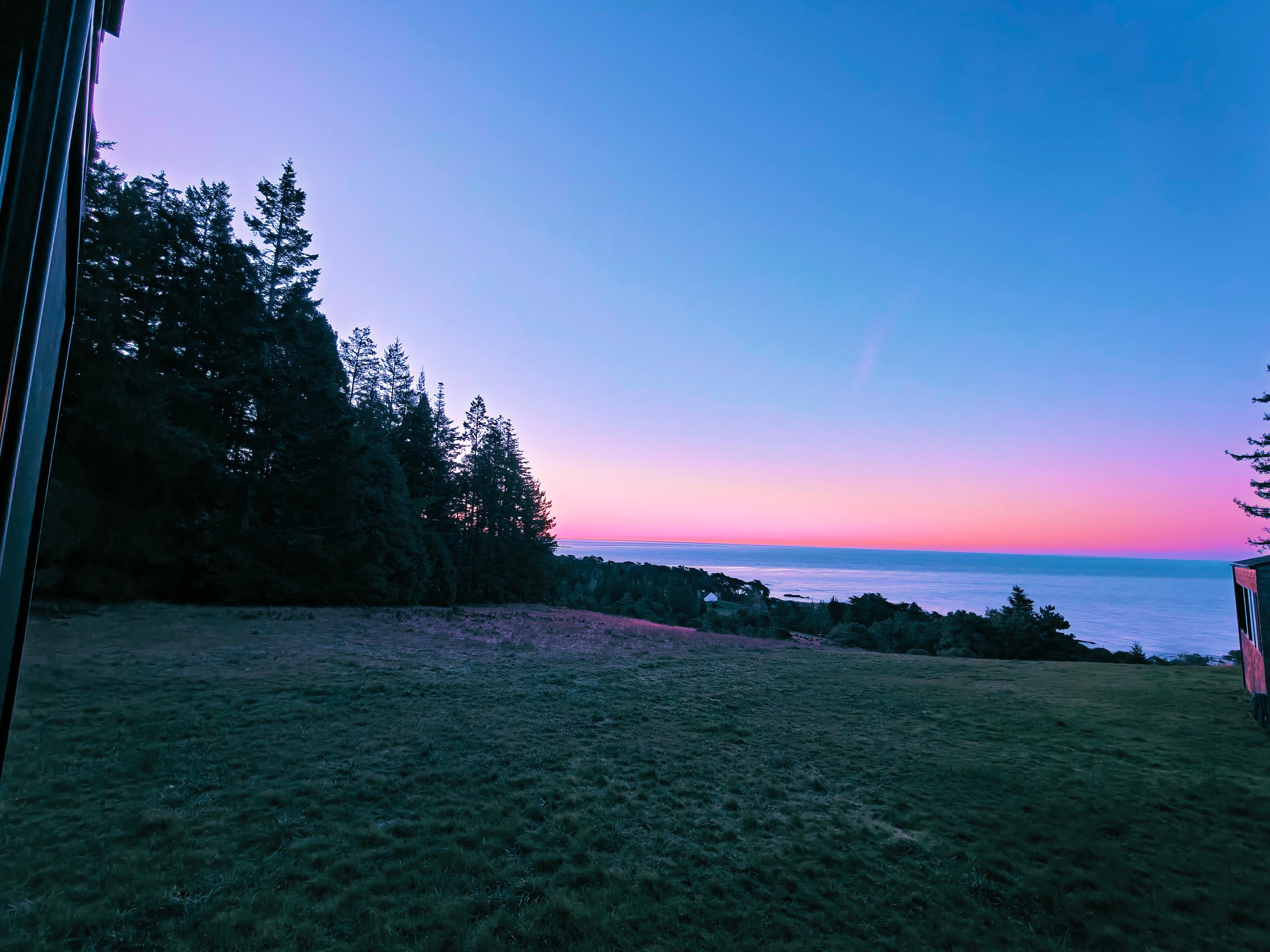 Sunrise view from the living room.