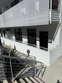 looking for the pool stairs the private corner patio