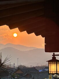 部屋からの夕日