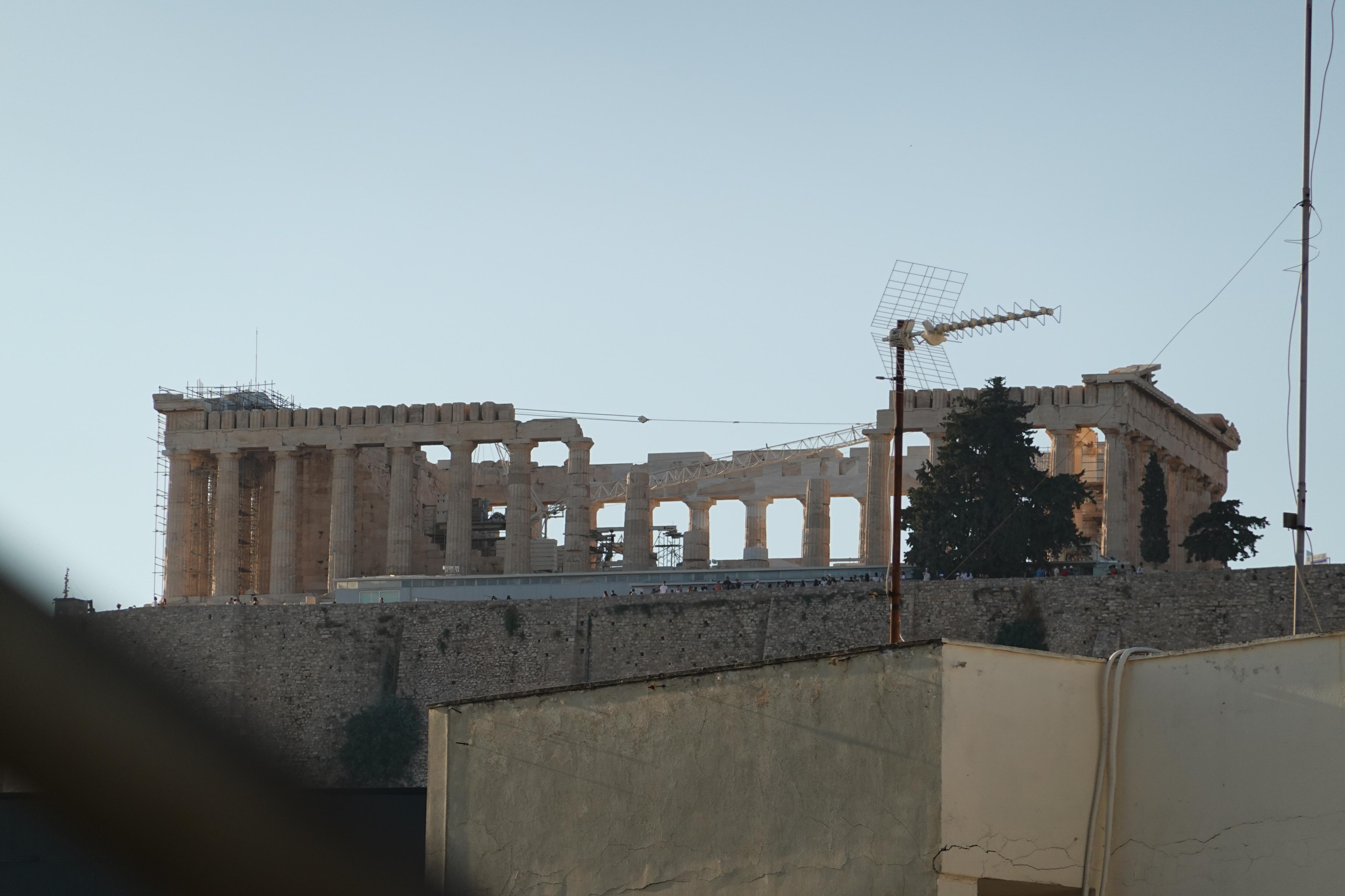 View of Parthenon from deck (I zoomed in a bit…it’s tinier with the naked eye)