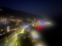 Nighttime view from 15th floor suite.
