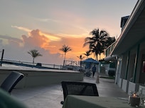 Sunset by the pool