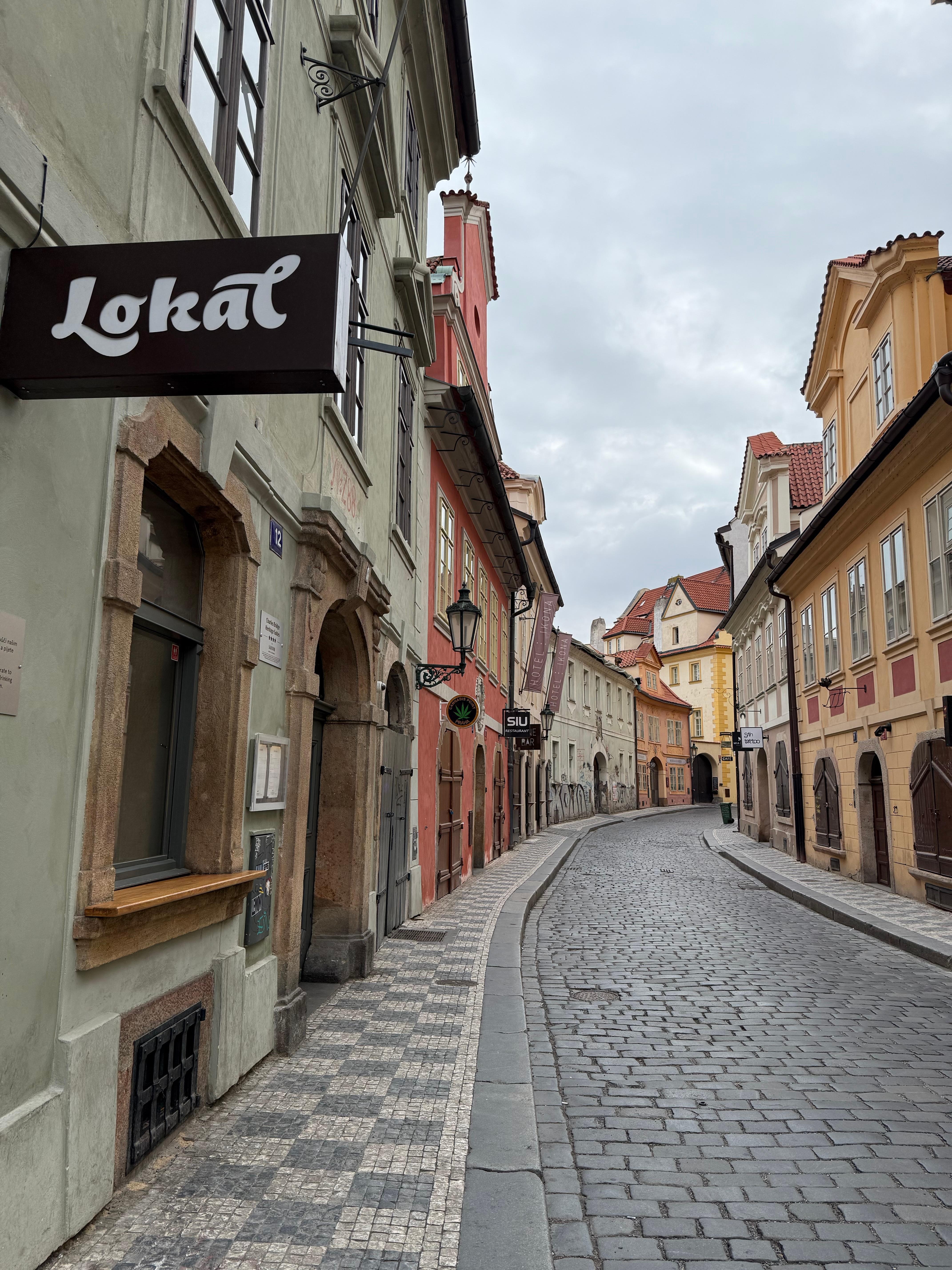 Street to Ikona at day