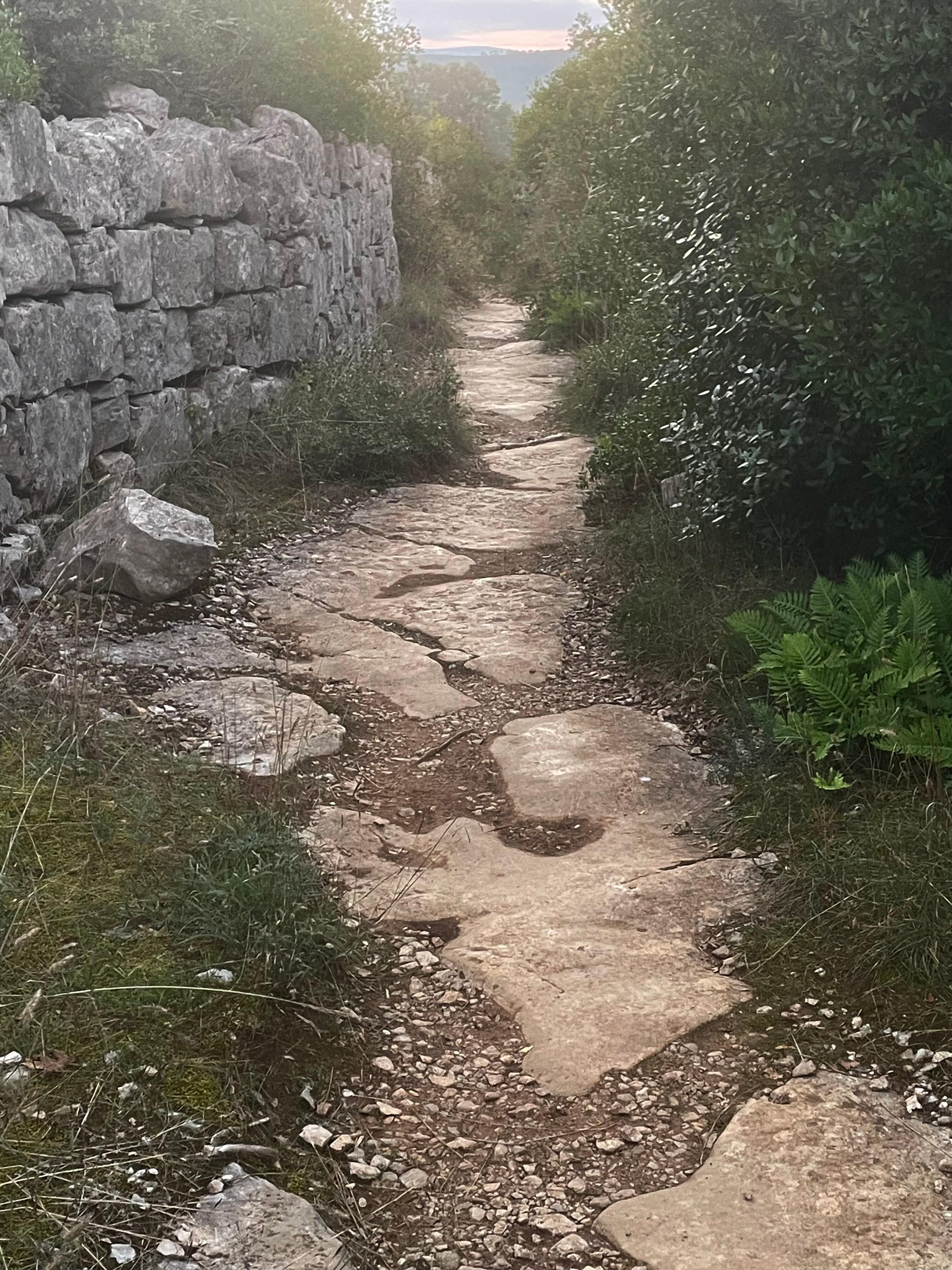 sentier pour aller au village de Labeaume 