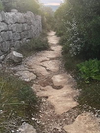 sentier pour aller au village de Labeaume