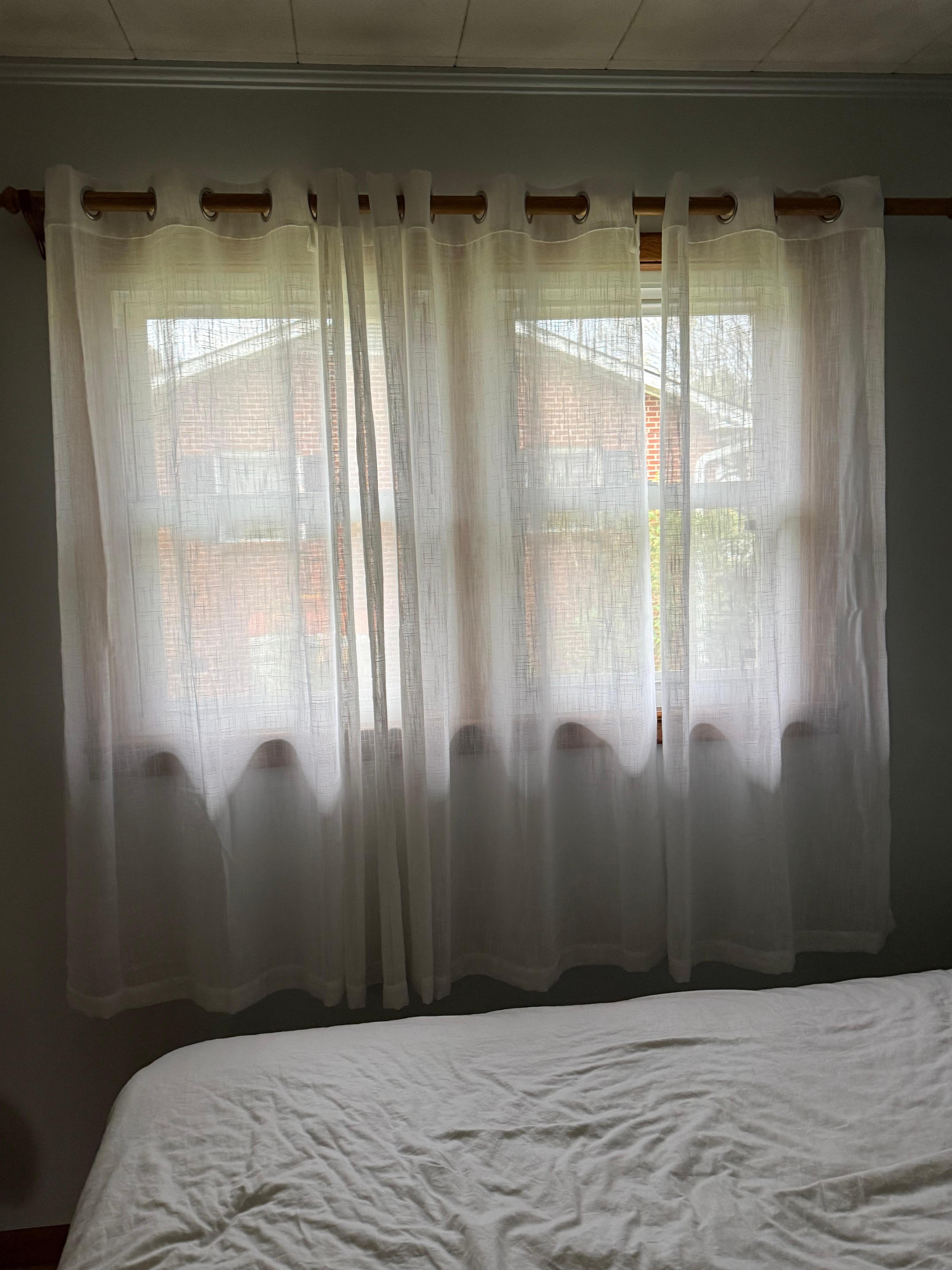 Bedroom sheer curtain window one