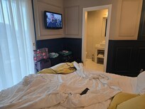 Hardly room to walk around the bed