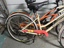 Bicycles with flat tires and broken chain.