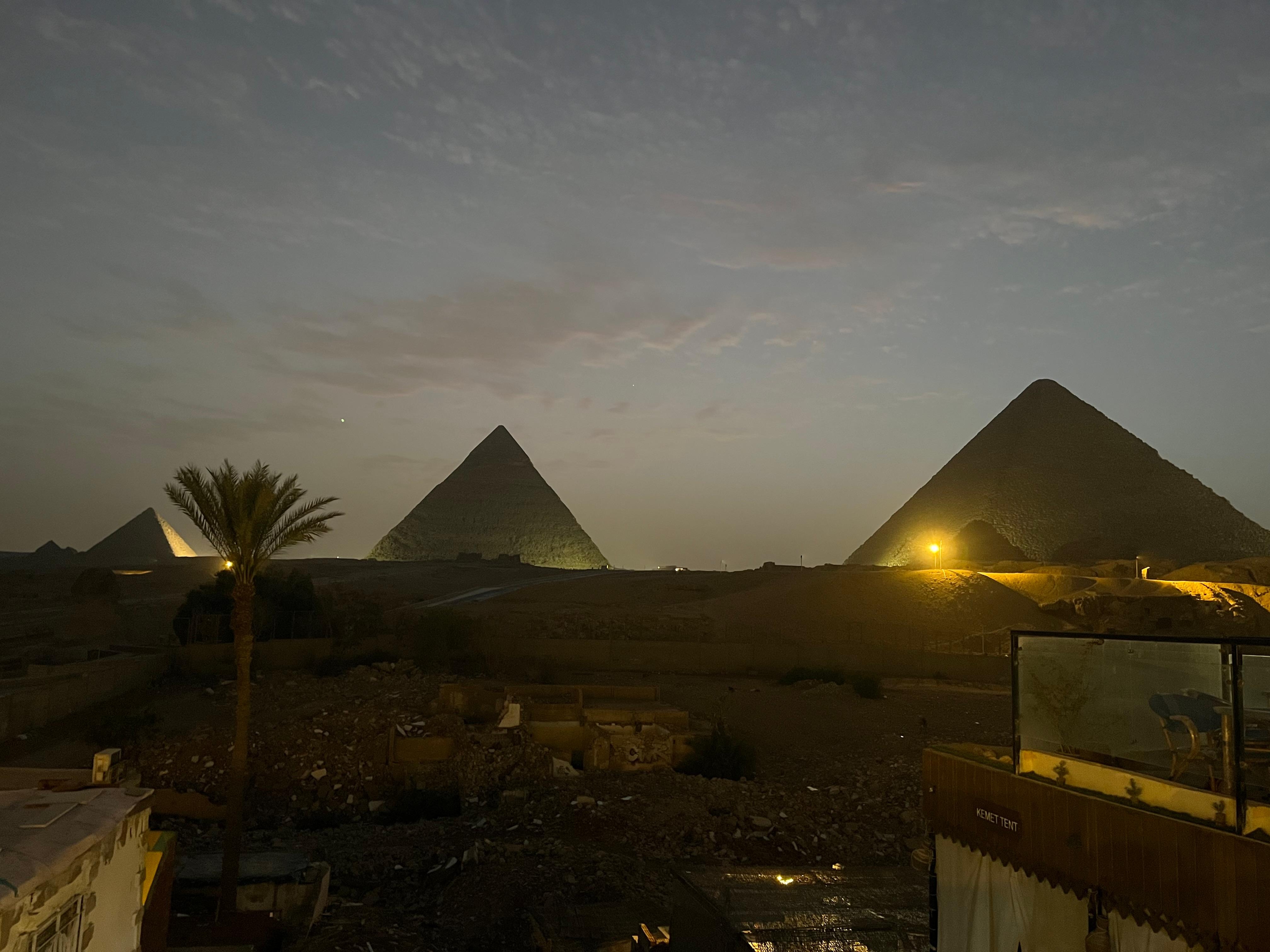 View from roof terrace on a night