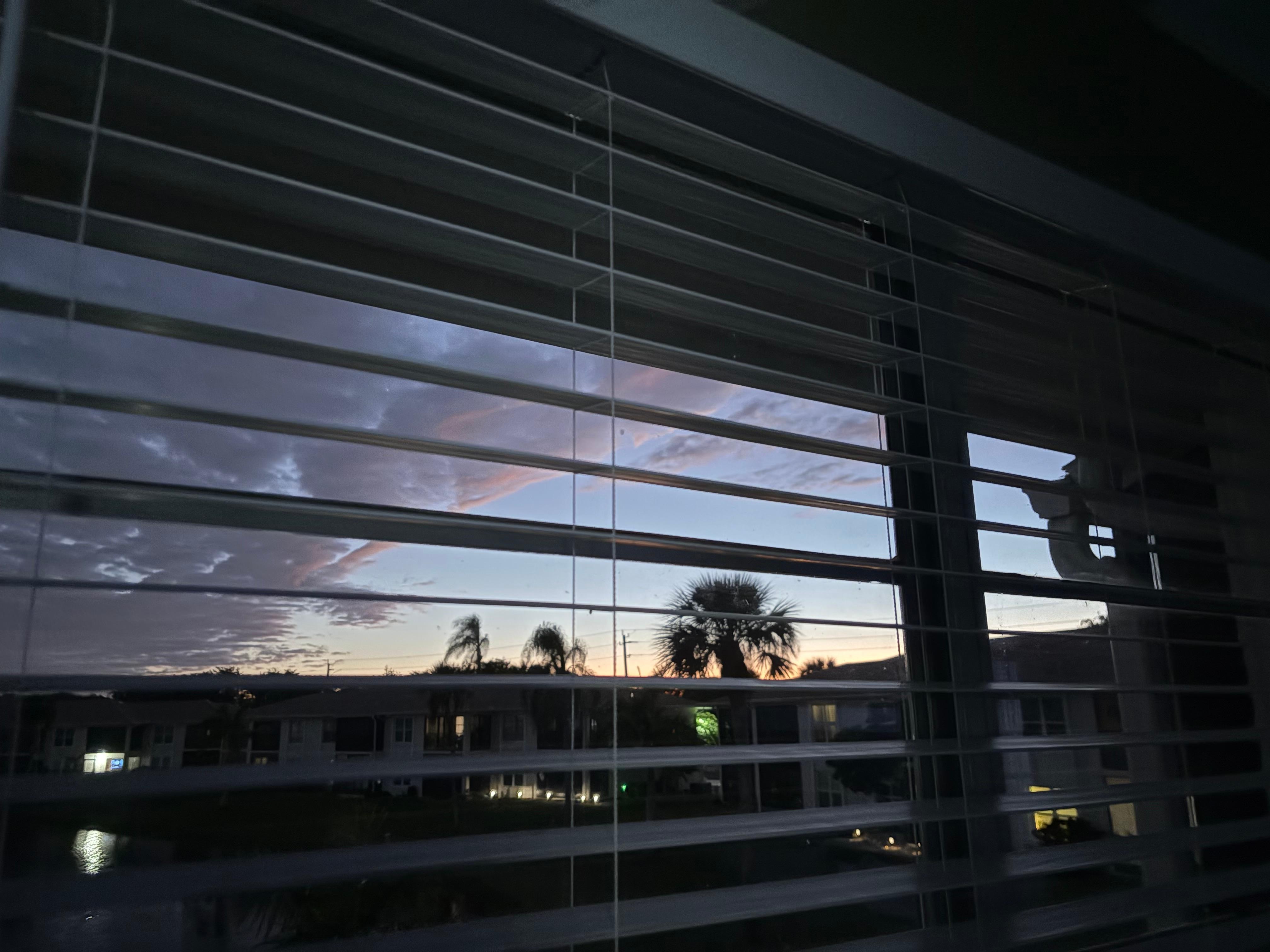 Sunset view from primary bedroom window 