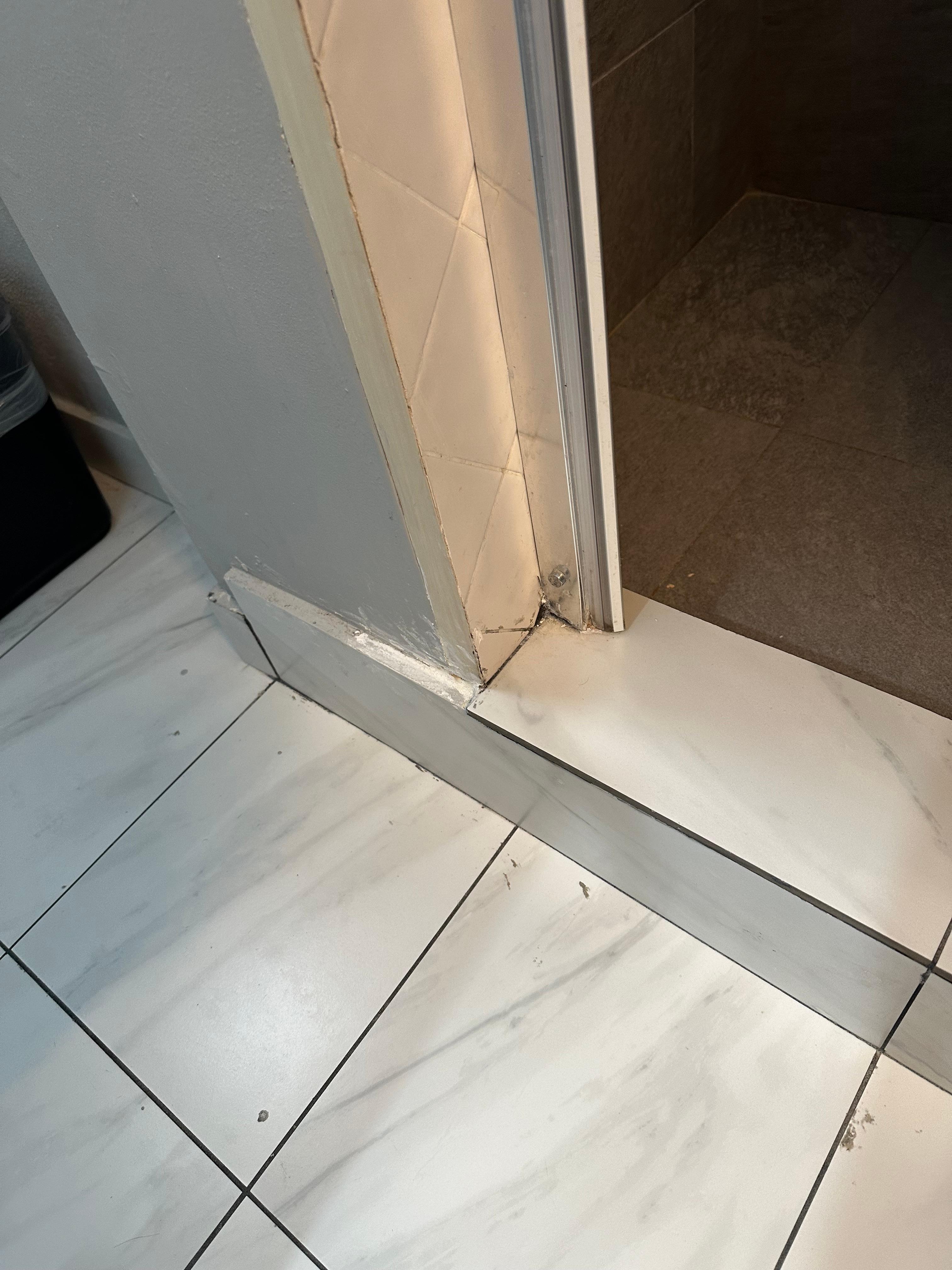 Shower missing the door.