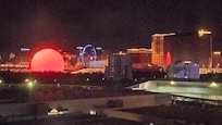Night view of Las Vegas Sphere