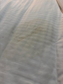 Stained and bedsheets not fresh and smelled.