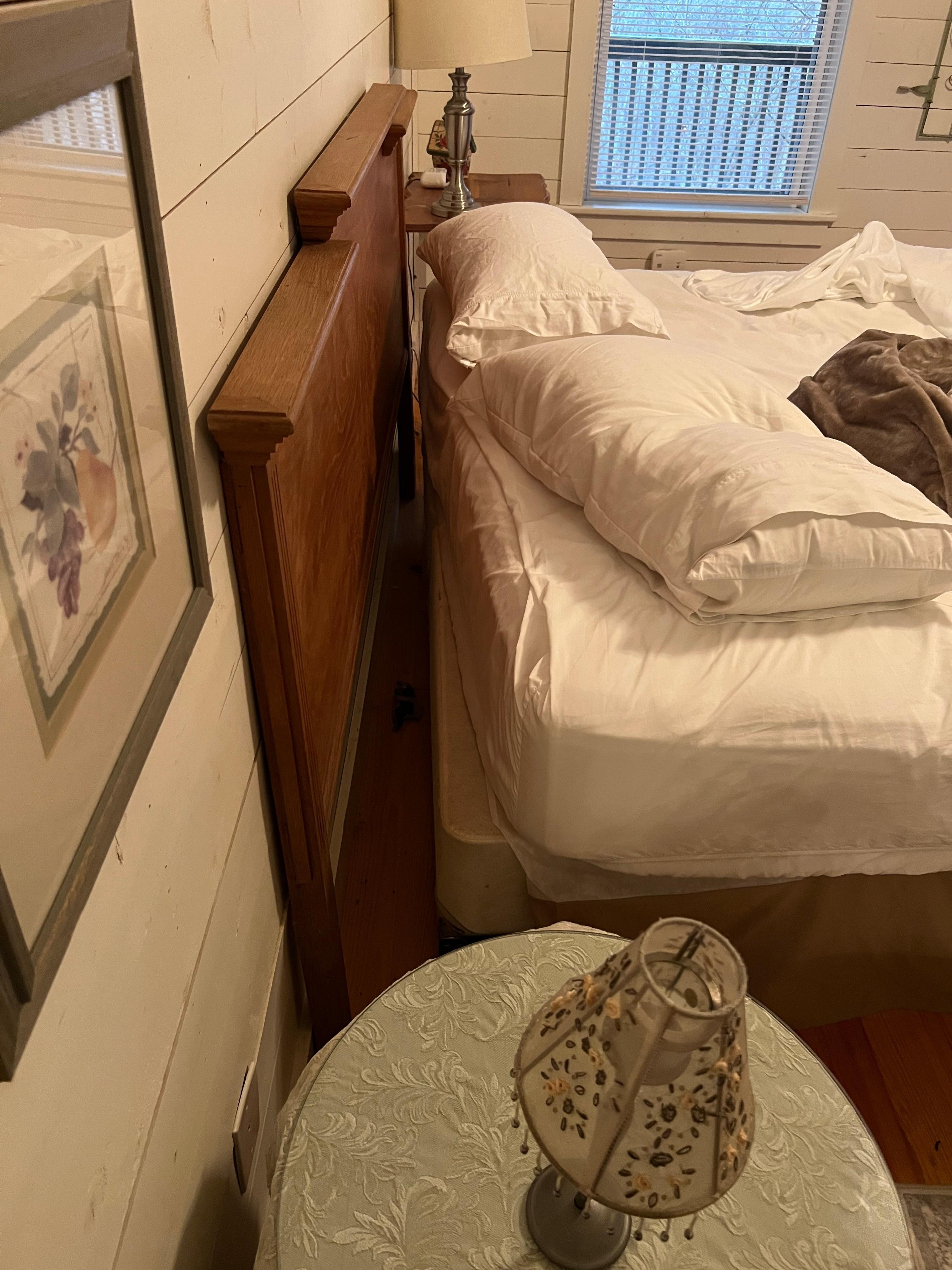 Once we moved the mattress forward, we were able to finally find it.  Poison of any kind should not be in a "pet-friendly" home. Dogs will lick, smell or even chew dead animals and become ill or even die.  what about small children?