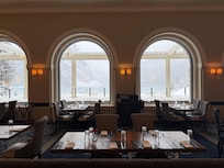 Beautiful arched windows at the Lakeview Lounge