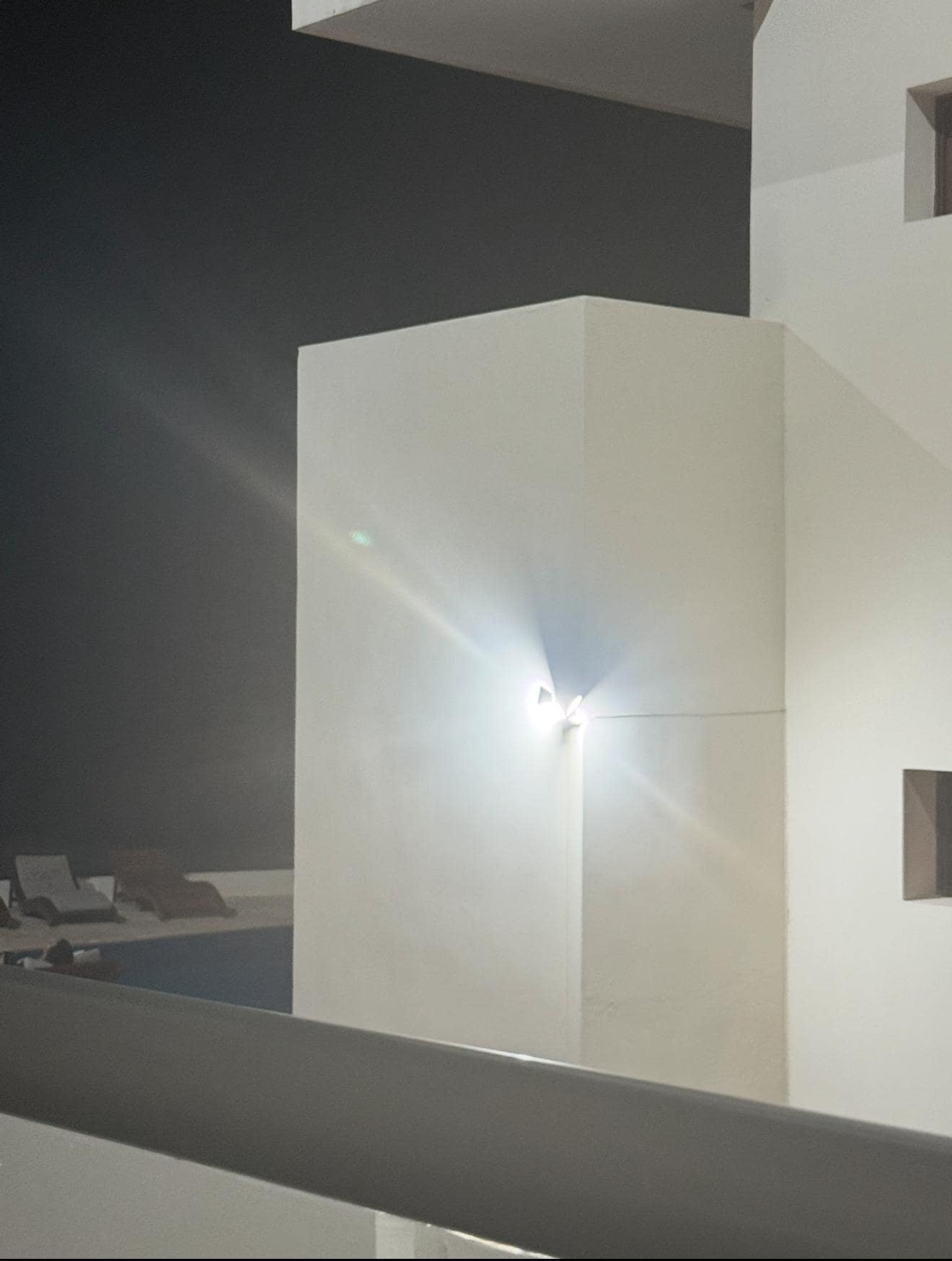 The spotlight on the hotel next door