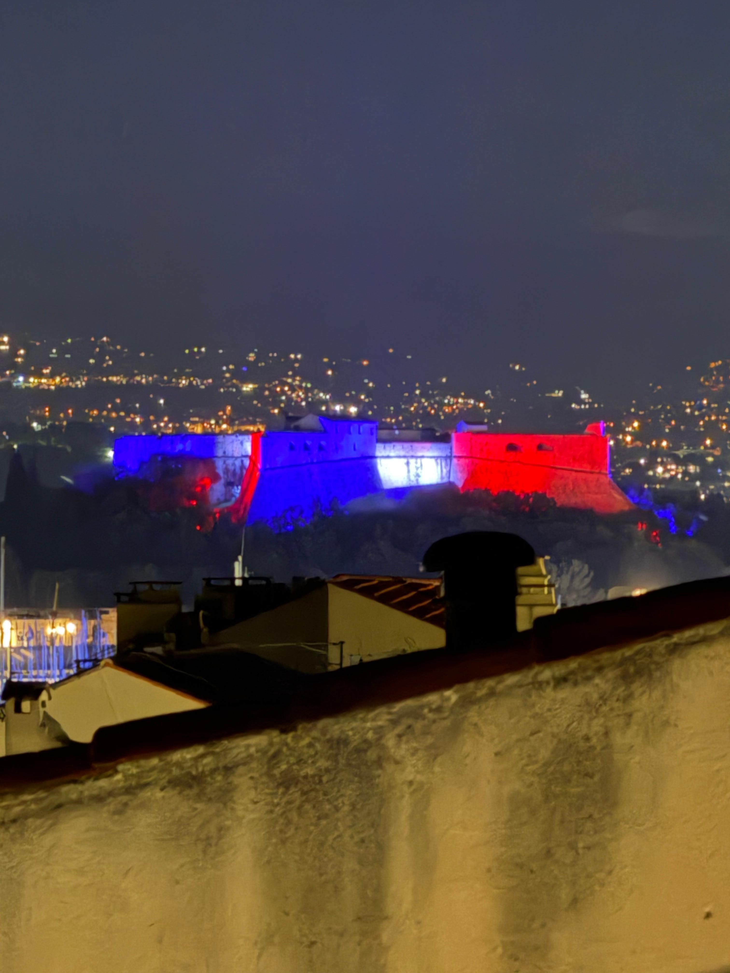 A view of La Forte Carre at night. 