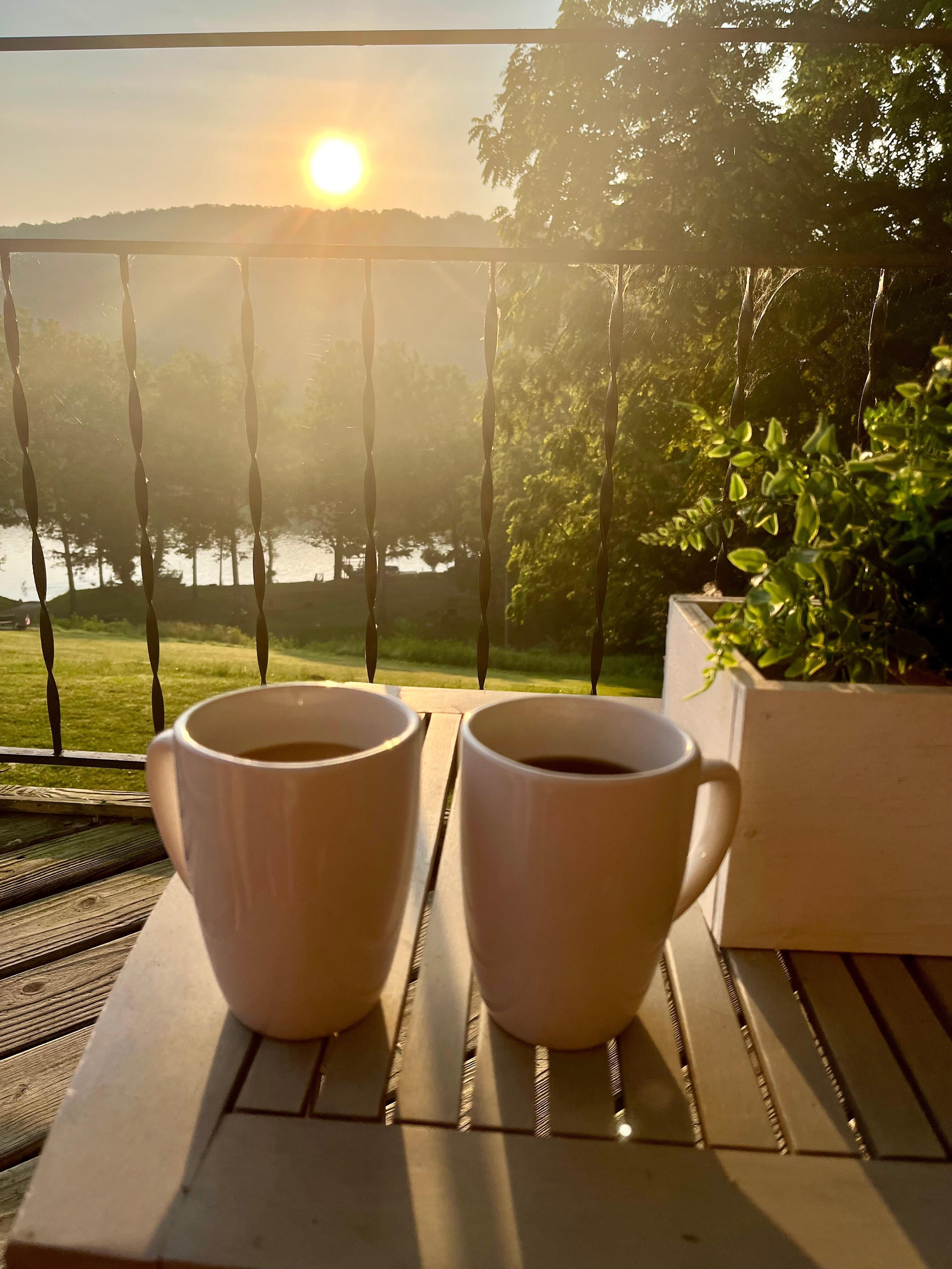 Coffee on the deck
