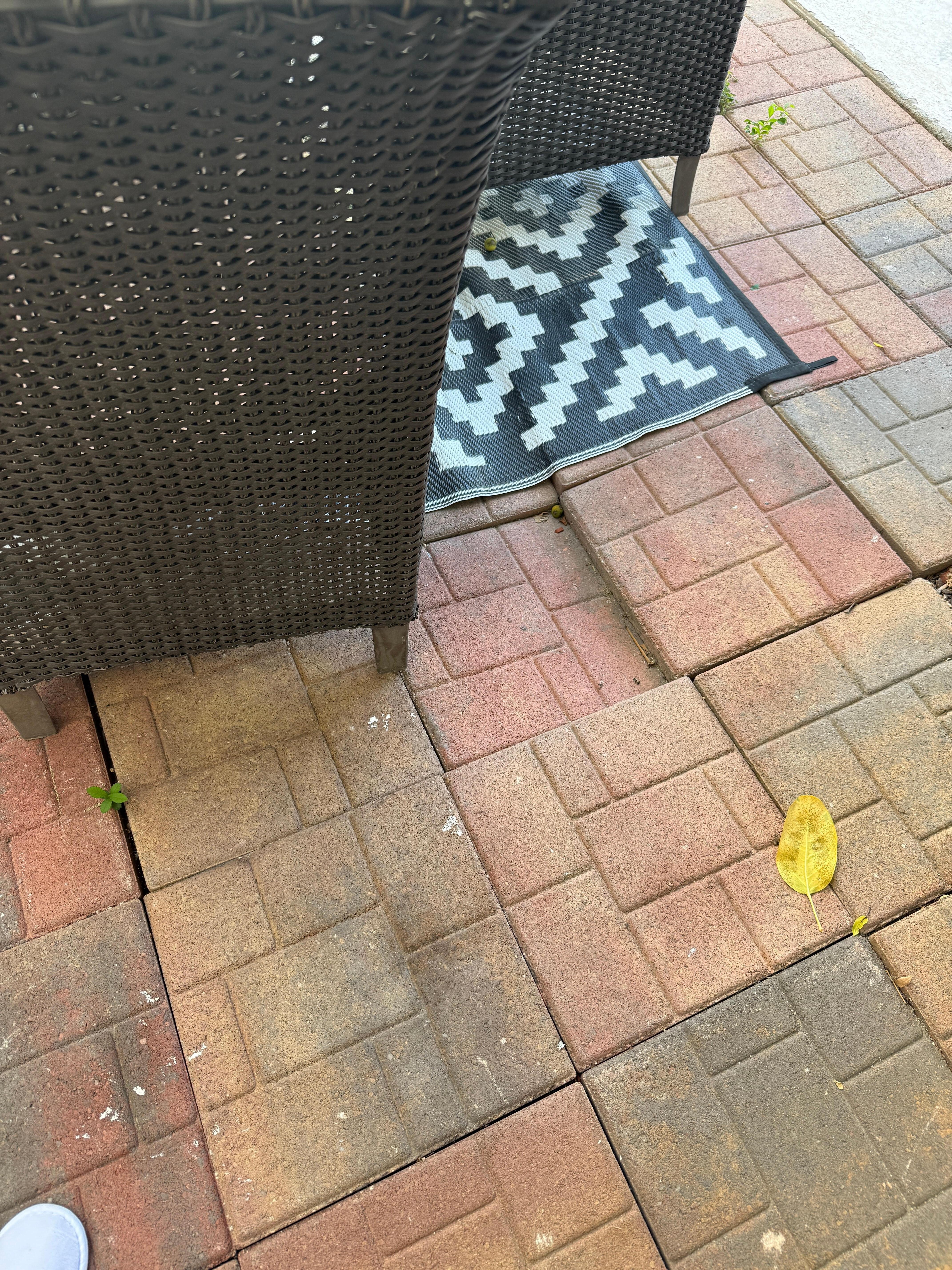 uneven tiles in backyard