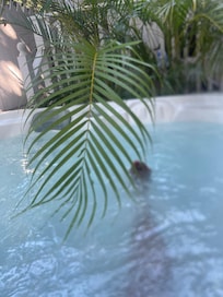 Relaxing in the private spa😍