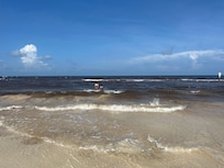 Beach we walked to - about 500 yards away. Great waves to play in, unfortunately sargasso seaweed got a little heavy during 2nd half of our stay.