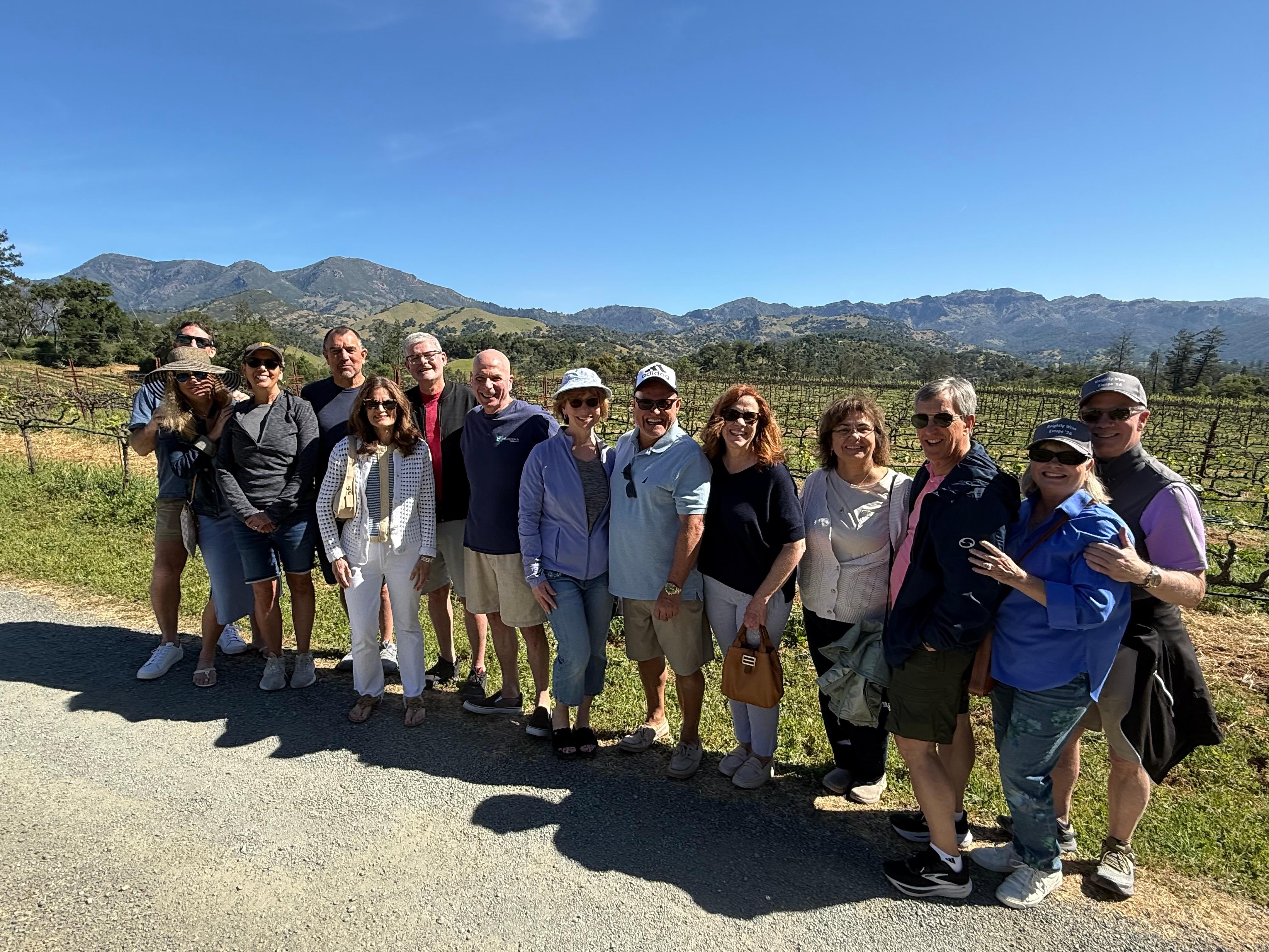 Enjoying a local winery tour. 