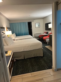 Bedroom was great for us 2 ladies on our girls trip. Beds are not bad.