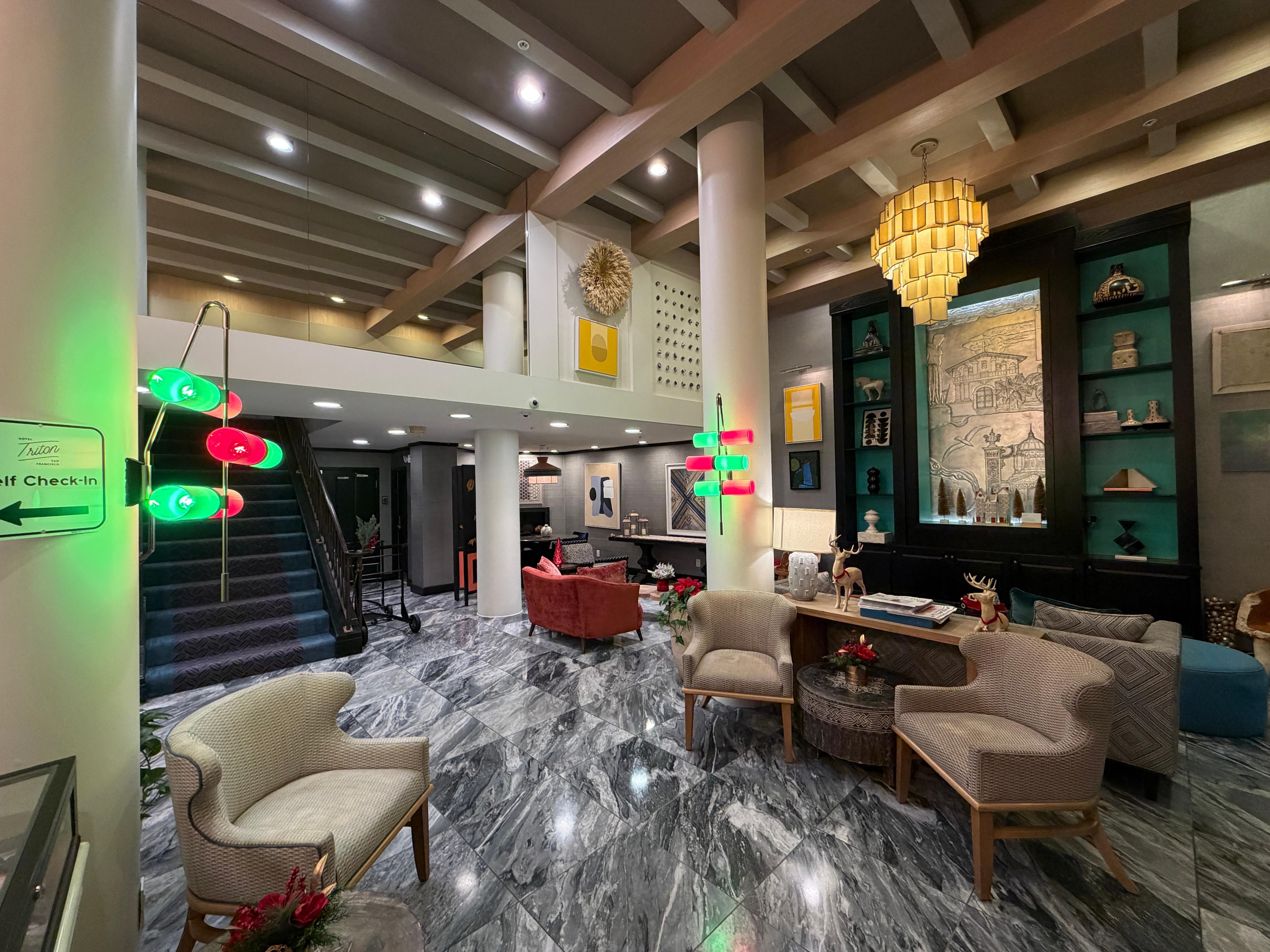 The cool retro lobby.