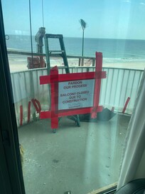 Our balcony we couldn’t use, and knowing this information we wouldn’t have booked this condo because that’s one of our favorite parts about the beach.