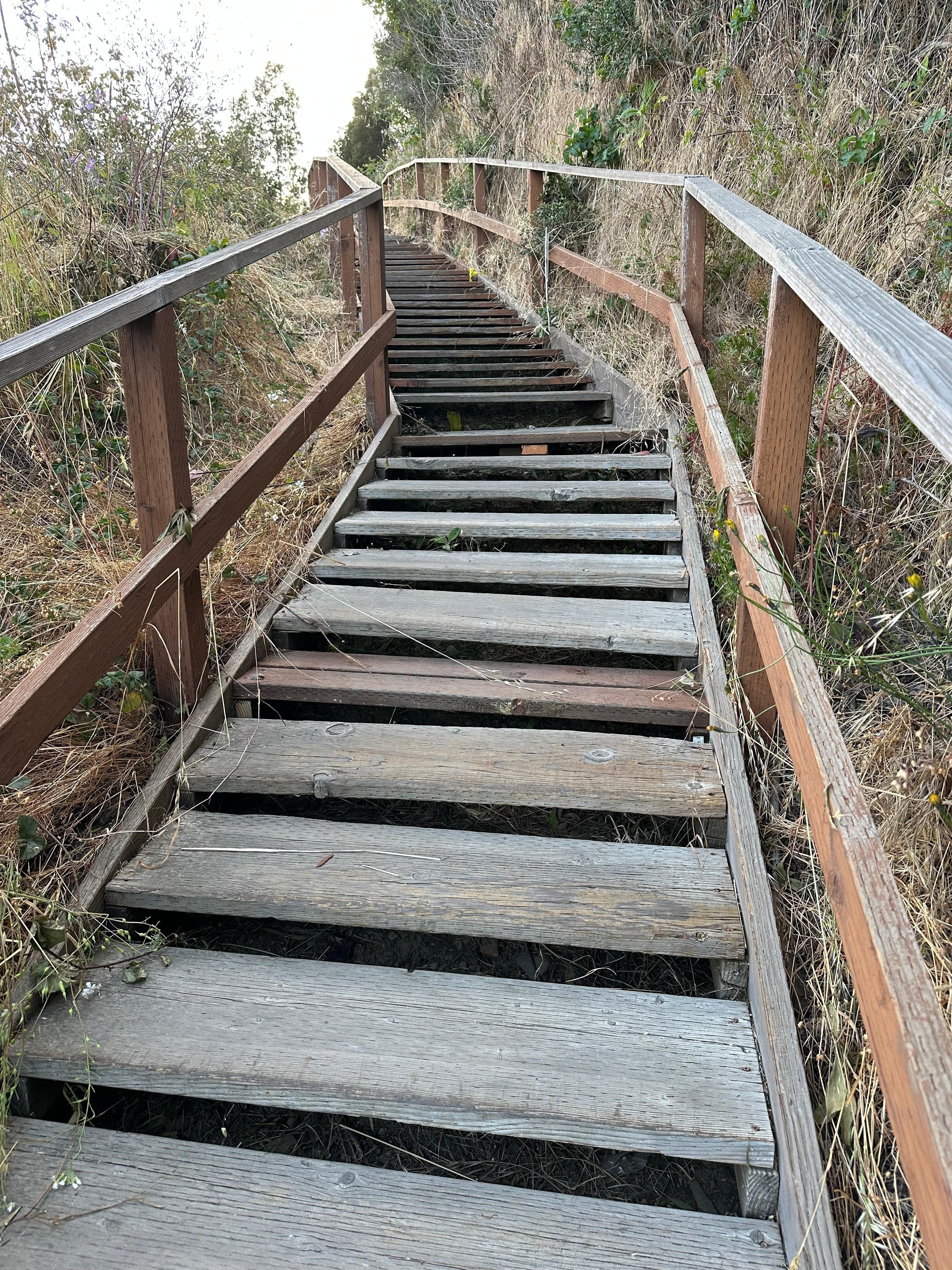 Stairs to hotel from harbor. You can also drive down from other side and park at harbor.