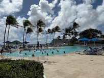 Activities pool. Aquacise, volleyball and water polo