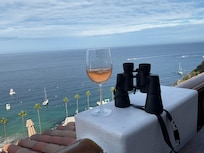 They even have some binoculars so you can check out the birds and boats!