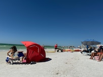 Unbelievably powder soft white sand with crystal clear water.