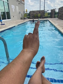 Us poolside…it’s was so nice …and quiet…