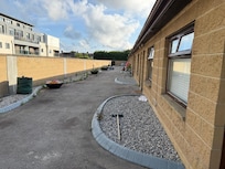 The terrace with entrance to multiple flats