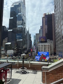 Times Square view from the rooftop bar