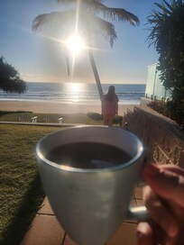 Coffee on the patio in the morning