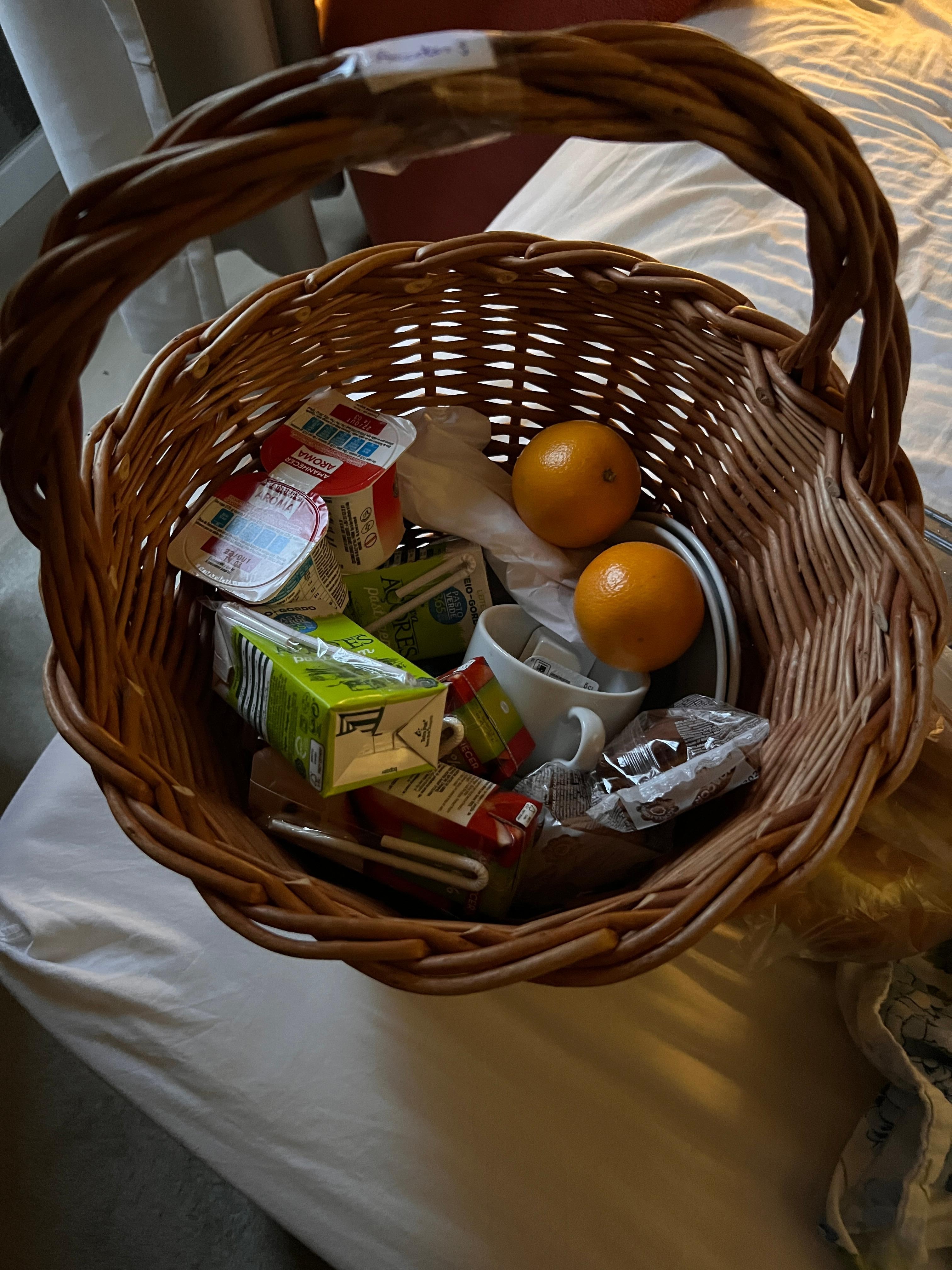 Our breakfast in a cute little basket