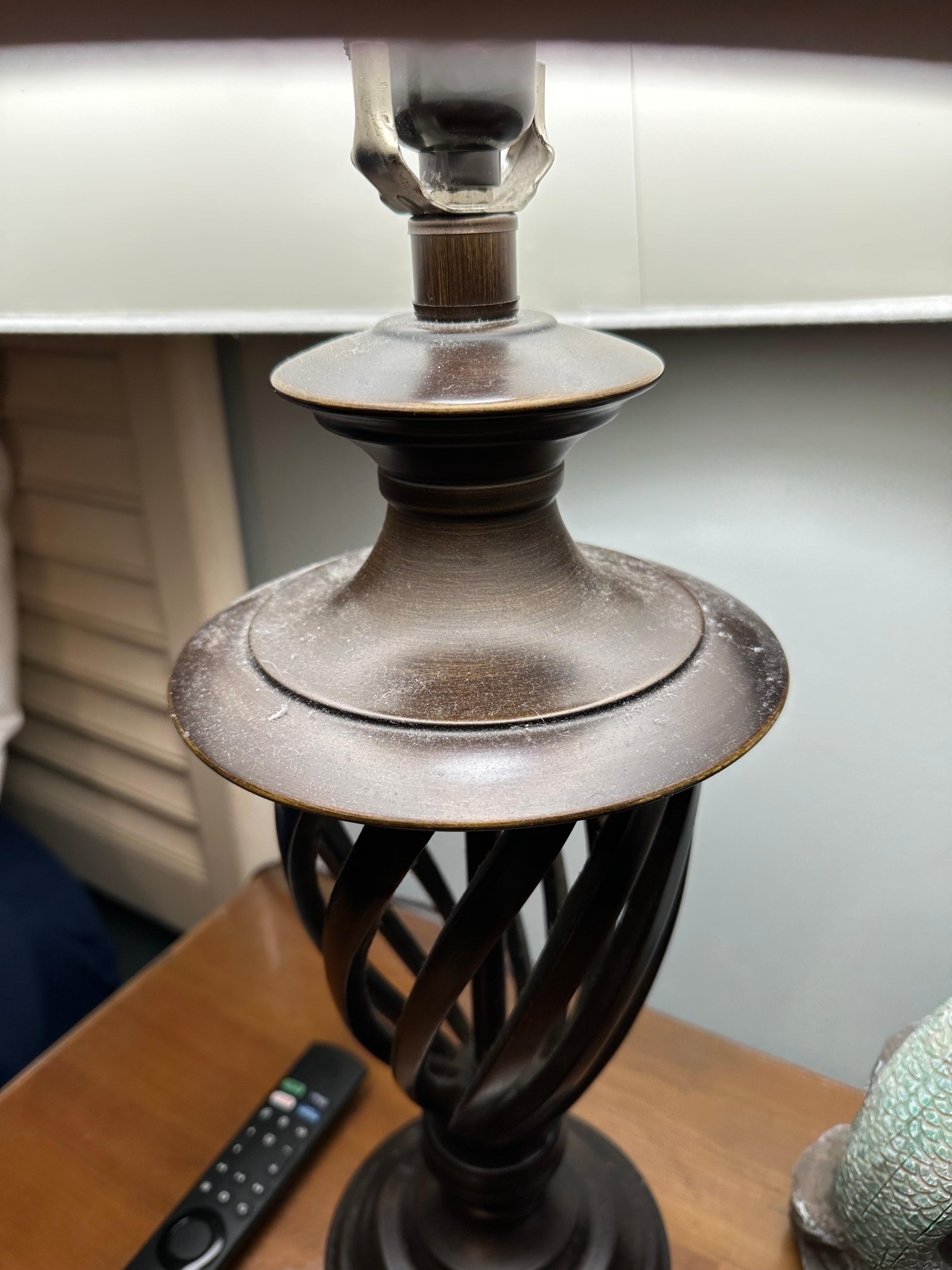 Dirty lamps, shades and headboards